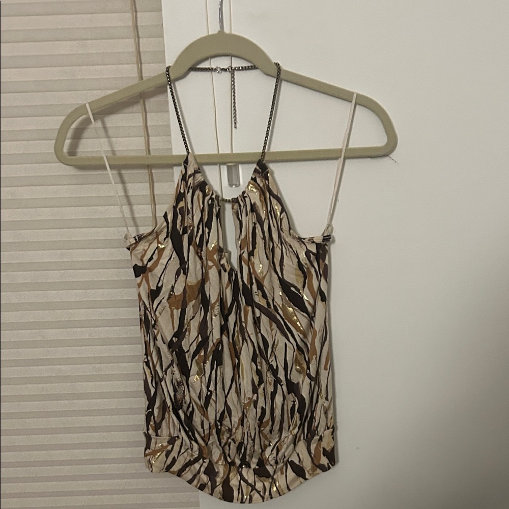 Express Women's Camisole - Brown and Cream